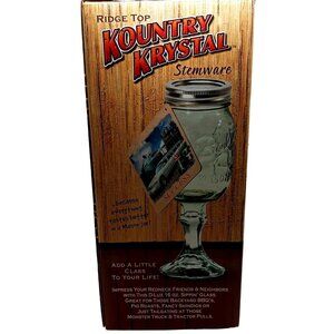 Mason Jar 16 oz Kountry Krystal Stemware D-Lux Beverage Sippin' Glass & Coaster